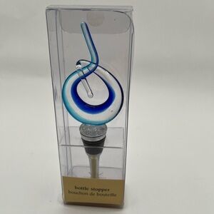 NIB Pier 1 Blue Glass Bottle Stopper